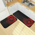 thumbnail image 1 of 2 Pcs Christmas Kitchen Rugs and Mats for Floor Christmas Snowflake Blue Non Slip Kitchen Mats Sets Merry Christmas Decorations Winter Runner Rug Xmas Decor 20"x28"+20"x47", 1 of 6