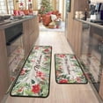 thumbnail image 1 of 2 Pcs Christmas Kitchen Rugs and Mats for Floor Non-Slip Backing Mat Merry Christmas Kitchen Decor Anti Fatigue Kitchen Rug Sets with Runner Xmas Decor (Wood, 17"x47.2"+17"x30"), 1 of 6