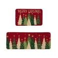 thumbnail image 1 of 2 Pcs Christmas Kitchen Rugs Set – 16×24 in & 16×48 in Non-Slip Floor Mats for Kitchen Sink, Entryway, Laundry, Holiday Home Decor, 1 of 5
