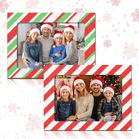 2 Pcs Christmas Picture Frame 4 x 6 Inch Candy Photo Frame Wooden Photo Frame Decorative Postcard Frame for Christmas Home Table Tabletop