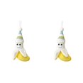 thumbnail image 1 of 2 Pcs Christmas Plush Banana Ornaments, Cute Stuffed Fruit Hanging Decorations with Knitted Hats, Soft Fabric Cartoon Banana Charms for Xmas Tree Holiday Home Party Winter Decor Festive Gift, 1 of 3