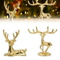 thumbnail image 1 of 2 Pcs Christmas Reindeer Decor Small Metal Standing Sitting Deer Figurine Mini Reindeer Christmas Table Decoration for Home Indoor Xmas Holiday Small Statue Rustic Table Decor, 1 of 5