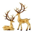 thumbnail image 1 of 2 Pcs Christmas Reindeer Decor Small Resin Standing Sitting Deer Figurine Mini Reindeer Christmas Table Decoration for Home Indoor Xmas Holiday Small Statue Rustic Table Decor(Rose Gold), 1 of 5