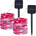 2 Pcs Christmas Solar Outdoor Rope Lights Candy Color Waterproof