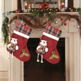 thumbnail image 1 of 2 Pcs Christmas Stockings Kit Cute Socks with Snowman Reindeer Father Christmas Ornament Gifts Bags for Family Xmas Tree Party Supplies, Red, 10'', 1 of 1
