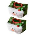 thumbnail image 1 of 2 Pcs Christmas Tissue Box Cover Rectangular Santa Claus Xmas Snowman Tissue Case Tissue Holder Paper Towel Holder Napkin Container Winter Desktop Decoration for Holiday Home Office, 1 of 7