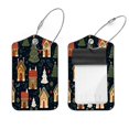 2 Pcs Christmas Tree Pattern Luggage Tag for Suitcases, Leather Baggage