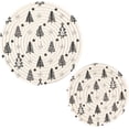 thumbnail image 1 of 2-Pcs Christmas Tree Trivet Pot Holder - Round Woven Potholders Set - Cotton Braided Hot Pads - Coasters - Table Mats for Cooking and Baking（158） Home Decor, 1 of 7