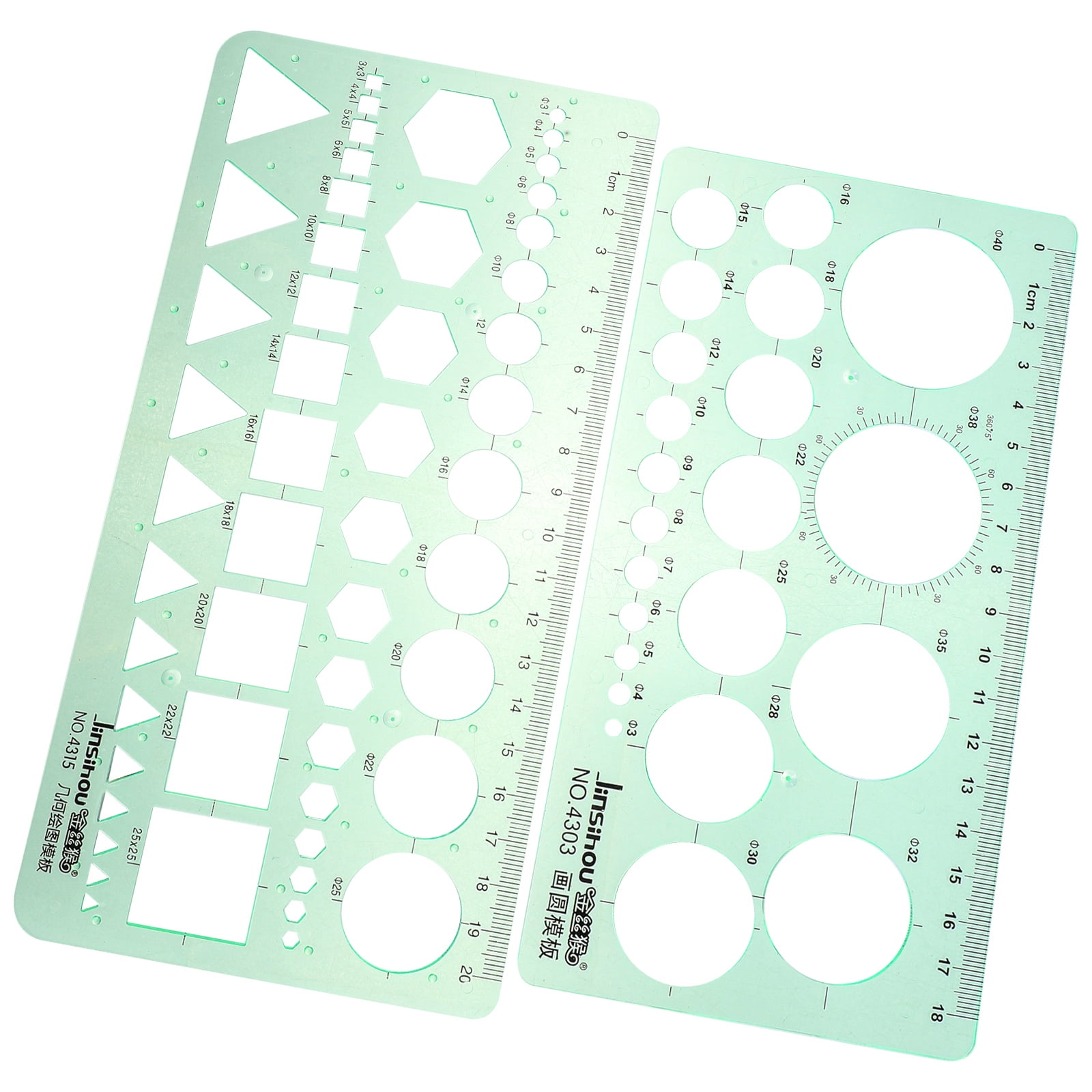 360 Degree Full Scale Protector - Full Circle Template Plastic Round Protractor For Painting Drawing Drafting Tool - 16 Circular Sizes