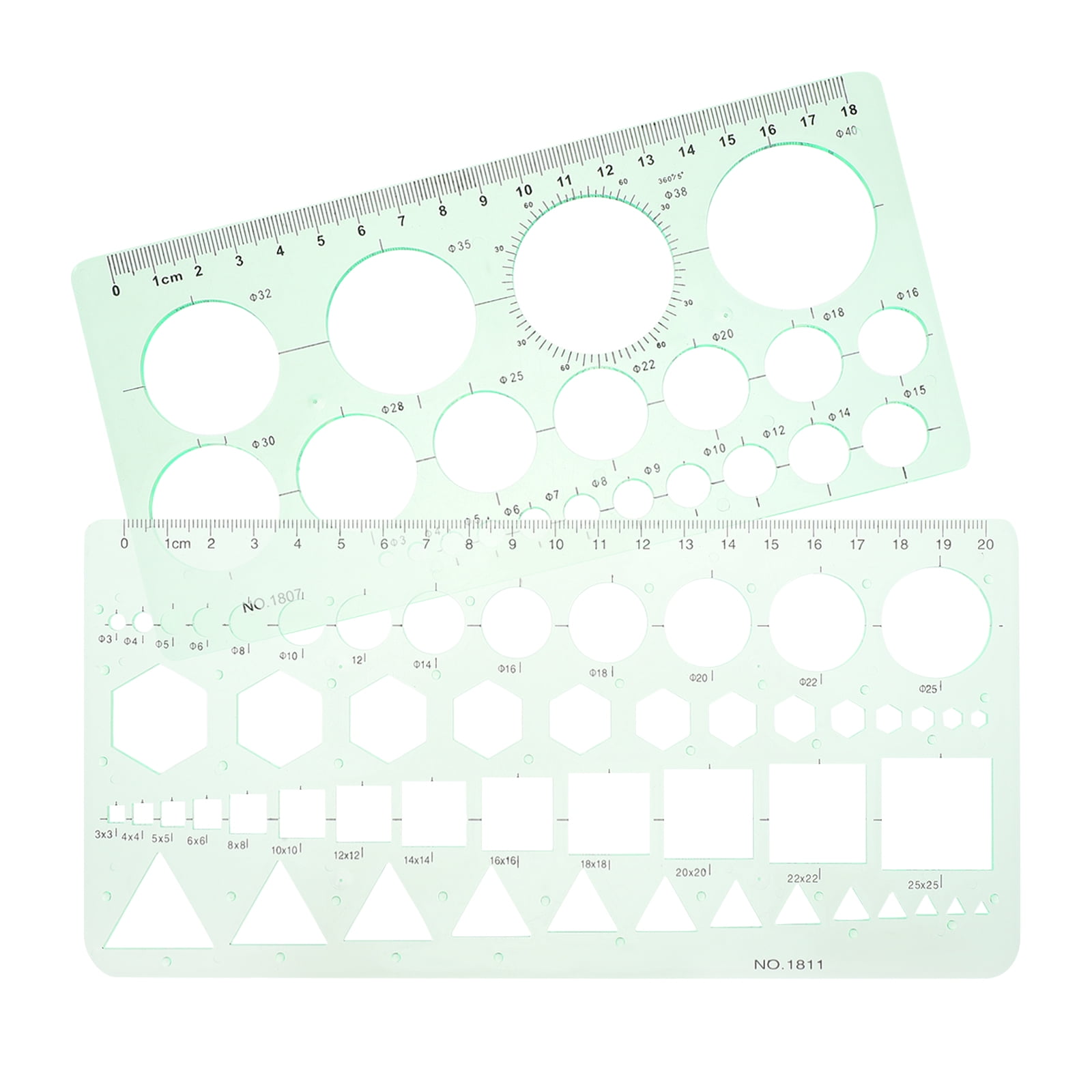 2 Pcs Circle Templates Painting Ruler Transparent Drawing - Walmart.com