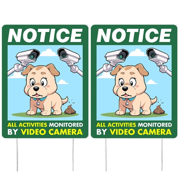 2 Pcs Clean Up After Your Dog Signs Pick Up After Your Dog Sign for Yard Lawn Marker Double Sided No Pet Poop with Metal Stakes