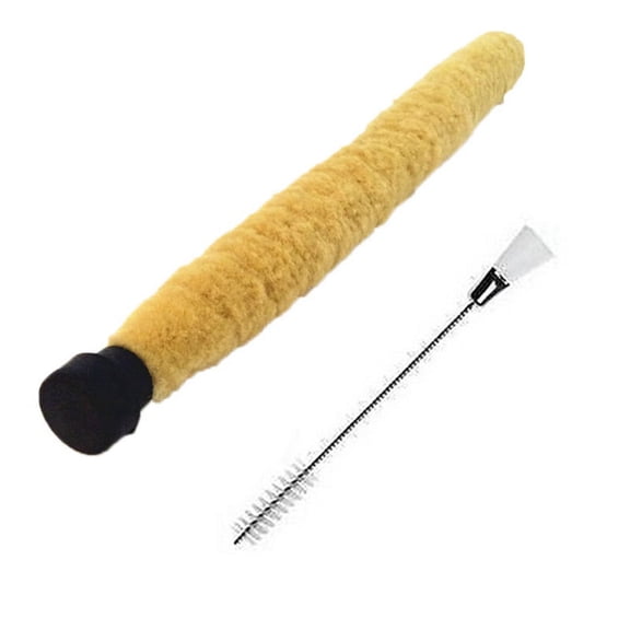 2 Pcs Cleaning Brush: 1 Pcs 2-Ended Alloy + Nylon Brush & 1 Pcs Plastic Cotton Thread Cleaning Brush