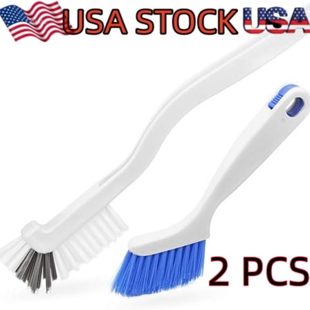 2 Pcs Cleaning Brush Small Scrub Brush for Cleaning Sink Scrub Brush with Handle, Bathroom Kitchen Edge Corner Grout Cleaning Brushes for Household Use, Window Track Cleaning Brush