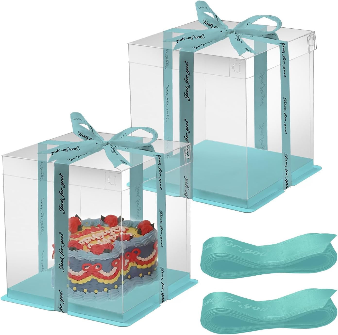 2 Pcs Clear Cake Boxes, Dingrich 11.81 x 11.81 x 9.84 inch Cake ...