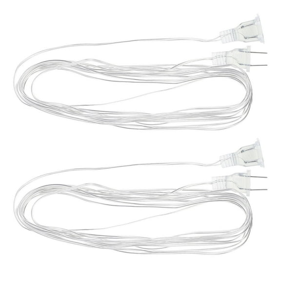 2 Pcs Clear Extension Cord Christmas Light Extender String Light Extension Cord For Christmas Lights With US Plug