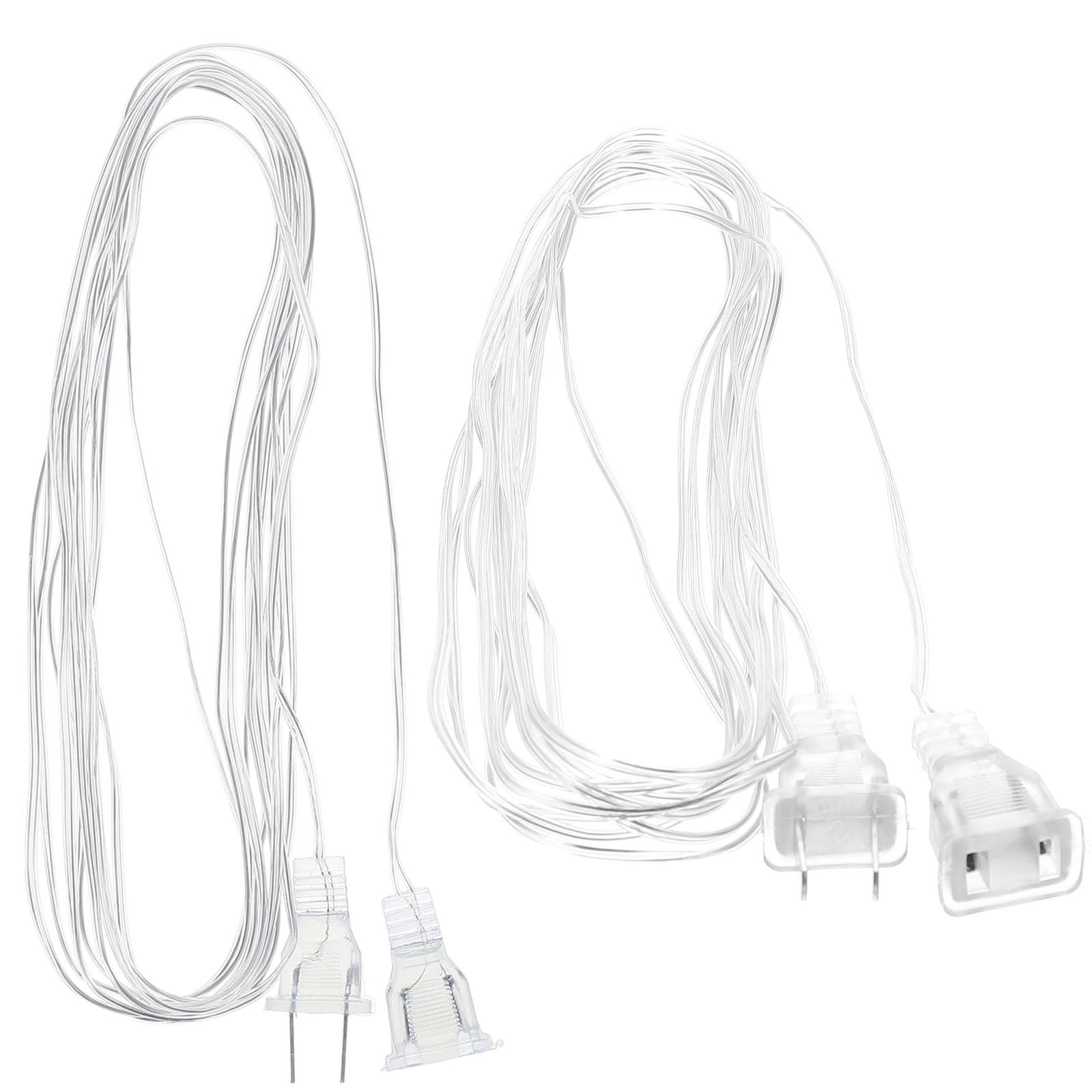 2 Pcs Clear Extension Cords Invisible Extension Cord Christmas Light Extension For Indoor