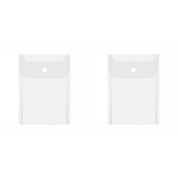 2 Pcs Clear Plastic Envelopes for Documents, 5×7 Inch Waterproof Plastic Envelopes with Snap Closure Clear Envelope Pouch Stamp and Die Storage Pockets Document File Folders for Home Office