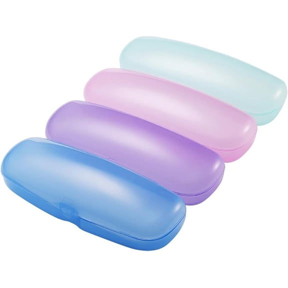 2 Pcs Clear Plastic Eye Glasses Cases Hard Reading Boxes Portable Storage Case Lightweight Sunglasses Holder Protector Travel Eyeglasses Organizer -