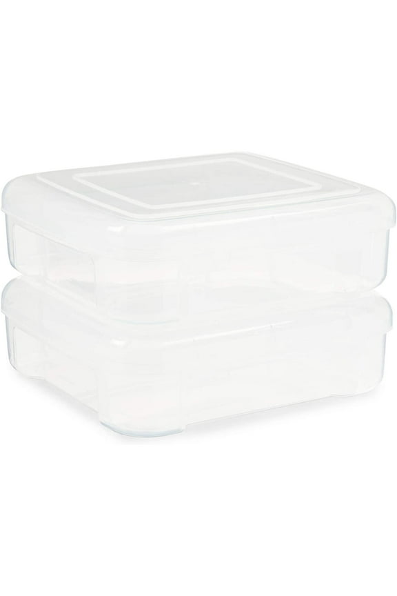 2 Pcs Clear Plastic Origami Paper Storage Containers Storage Organizer Box with Lids for Arts and Crafts, Kids School Supplies, 8.1" x 7.7" x 2.4"