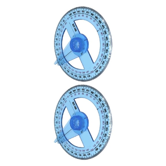 2 Pcs Clear Protractor Ruler Math Protractor 360 Degree Circles Protractor Protractor