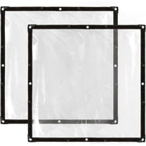 2 Pcs Clear Tarp Cover Heavy Duty Transparent Plastic Tarpaulin Rain Tarp with Grommets for Garden Greenhouse Plant Cover Balcony Patio Outdoor Camping, Waterproof & Tear Resistant, 39 x 39 in