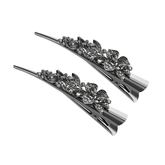 2 Pcs Clips for Hair Jaw Accessories Glitter Rhinestones Miss