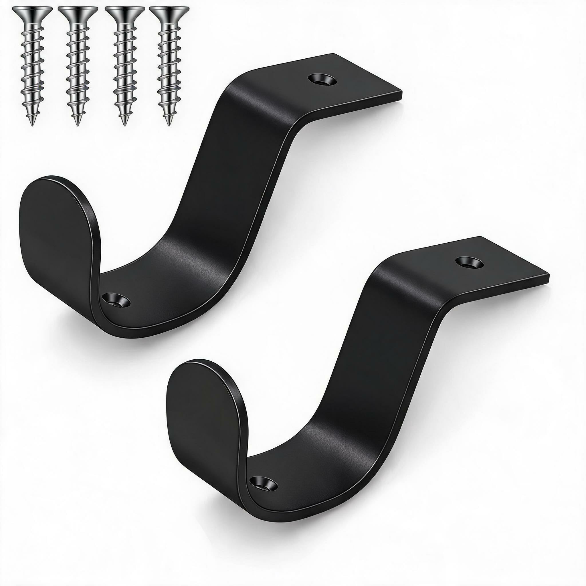Wall Mount Rode YEZNIVOS 2 Pcs Closet Rod Brackets Heavy Duty Metal Wall Mount Rod ...