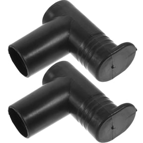 2-Pack Black Plastic Right Angle Joint Plug for Clothes Rack, Adjustable Dual Rod Support Connector, Versatile Drying Rack Accessory