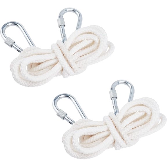 2 Pcs Clothesline Clothes Drying Rope Polyester All Purpose Laundry Line Dryer Rope Adjustable Rope Tree Strap with Carabiner for Outdoor/Indoor Crafting Art Projects (10ft for Each)