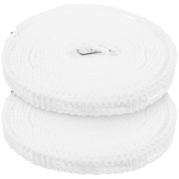 2 Pcs Clothesline Portable Outdoor Retractable Indoor Rope Home Windproof White Travel