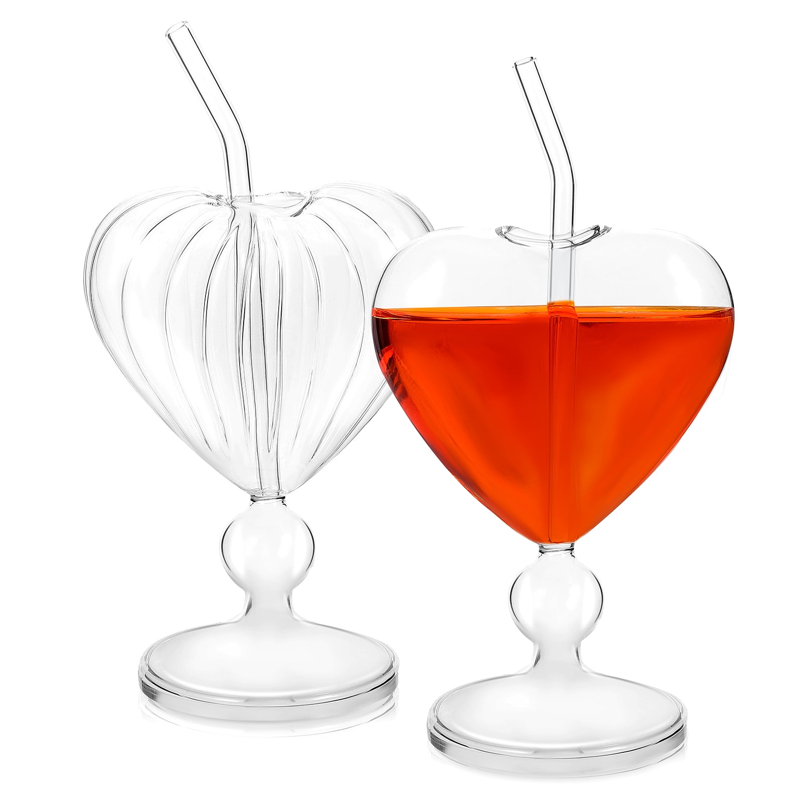 2 Pcs Cocktail Glasses Unique Wine Glasses Heartshaped Romantic Juice