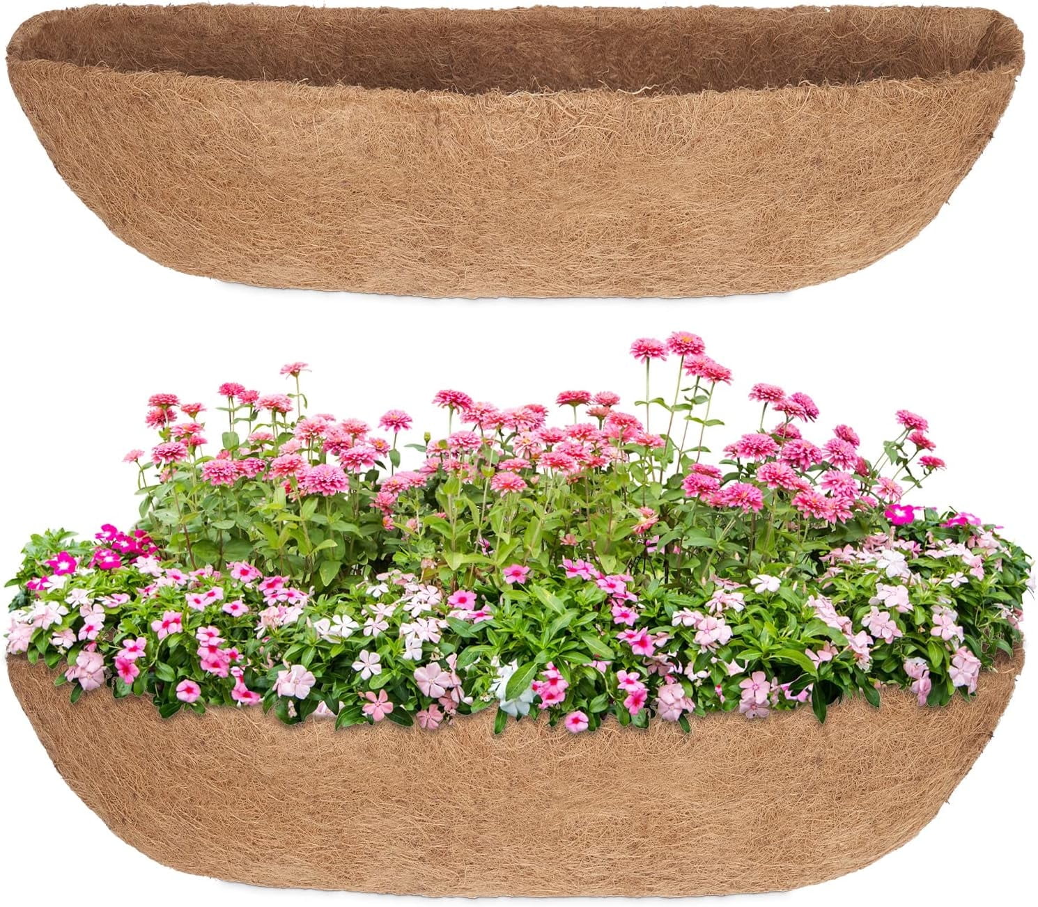 30 Inch 2 Pcs Coco Planter Liners, Sturdy Window Box Liners, 100