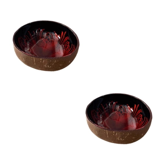 2 Pcs Coconut Bowls, Natural Coconut Bowl, Coffee Table For Snacks Dishes Rice Fruits Dry Snack Storage Shell Bowls, Yogurt Smoothie Nuts Dessert Container