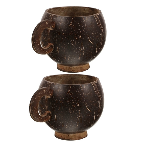 2 Pcs Coconut Cups Mug Straw Hat Large Capacity Milliliter Coffee