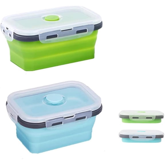 Hltser 2 Pcs Collapsible Food Storage Containers with Lids and Vent  Silicone Food Storage Containers  Microwave Freezer Dishwasher Safe