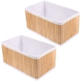 thumbnail image 1 of RENACLIPY 2pc Multi-purpose Natural Rustic Bamboo Baskets for Home Use Organizer, 1 of 1