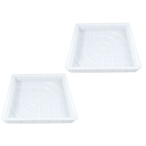 2 Pcs Colored Brick Plastic Mold Garden Stone Gardening Stepping Stones Outdoor Flooring White Polypropylene