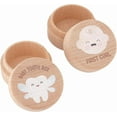 thumbnail image 1 of 2 Pcs Colorful Tooth Fairy Box Wooden Tooth Fairy Keepsake Box 2x1.4 inch Tooth Fairy & Baby Pattern Teeth Container Box Baby Toddler Teeth Case for Boy Girl Baby Shower Birthday Gift DIY, 1 of 5