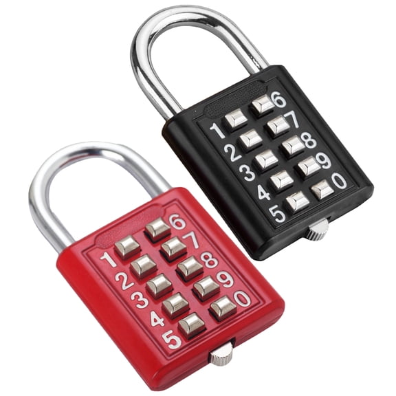 WRISTBIQUE Weatherproof 10 Digit Combination Padlock Zinc Alloy for Home 2Pcs