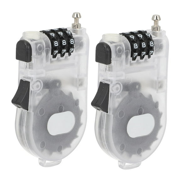 2 Pcs Combination Locks Outdoor Ski Bike Compact Coded Snowboard Security Wire Rope Steel Abs