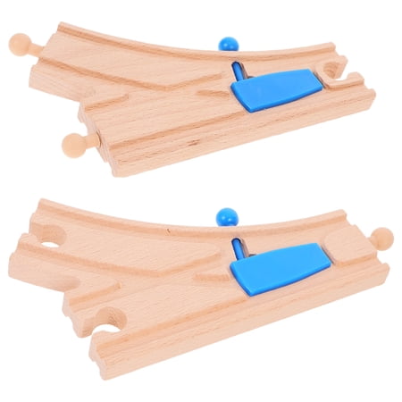SASABAXI Train Tracks Wooden Children Interactive Play 2Pcs 6.8X3.7X0.5In
