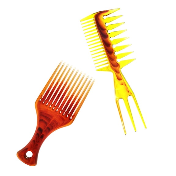 2 Pcs Combs Home Comb Wide Tooth Hair Comb Beard Shape Detangler Brush Comb for Hair Man