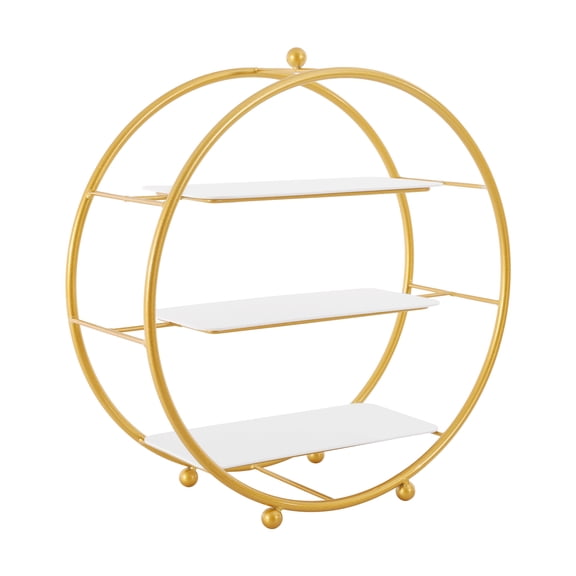 2 Pcs Commercial Gold Tiered Cake Stand 16.9" 3-Tier Rustproof Iron Dessert Display