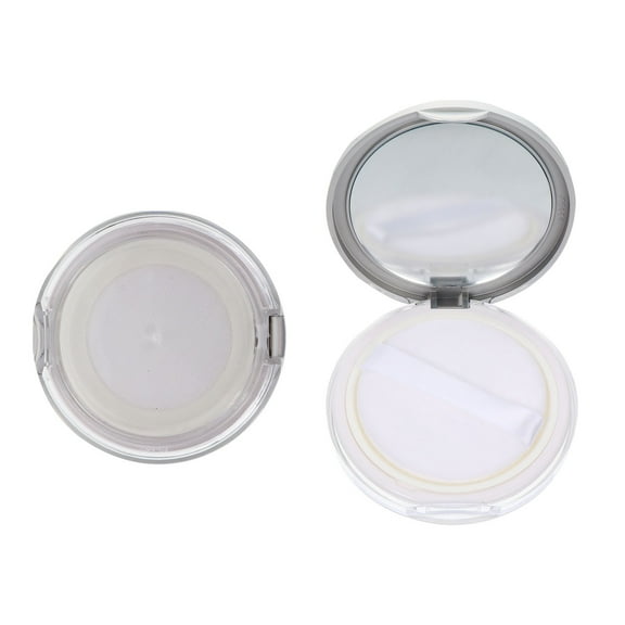 2 Pcs Compact Powder Puffs Container Empty Case for Loose Plastic Travel