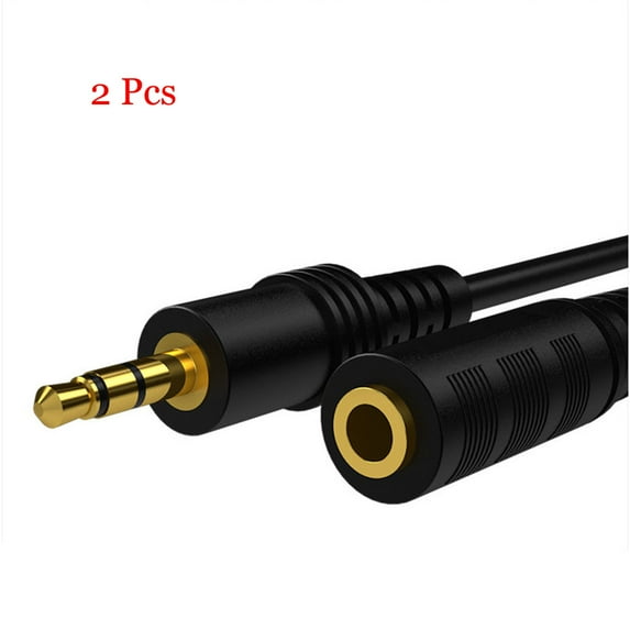 2 Pcs Computer Audio Extension Cable 3.5mm Stereo M-F to Extend all Headset Cord 3ft