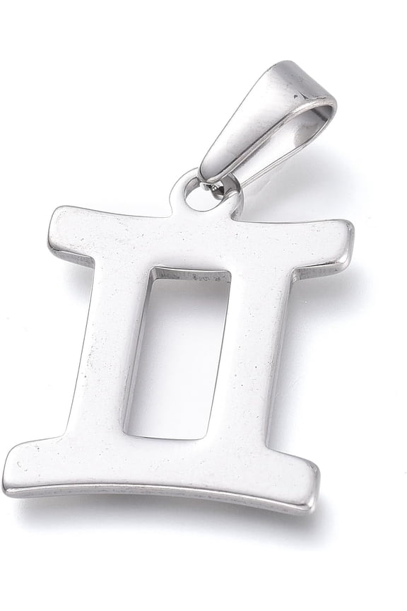 2 Pcs Constellation Pendant Charms Resistant 304 Stainless Steel Pendants Constellation/Zodiac Sign Metal Charms Pendant Birthday Festival Elegant Gifts Personalized Jewelry Stainless Steel Color
