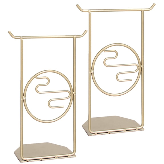2 Pcs Book Ends Metallic Bookend Stand Bookends Office Golden