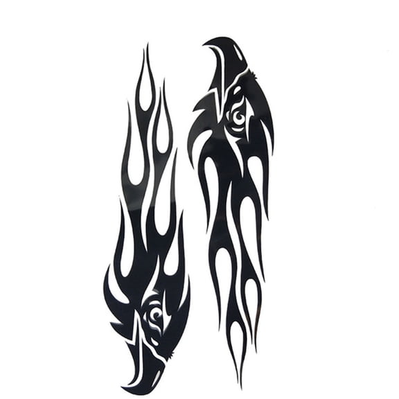2 Pcs Cool Reflective Sticker Eagle Flame Pattern Decal Logo Car Bicycle Scooter