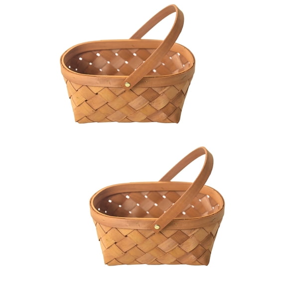 2 Pcs Cool Woven Storage Basket Sundries Practical