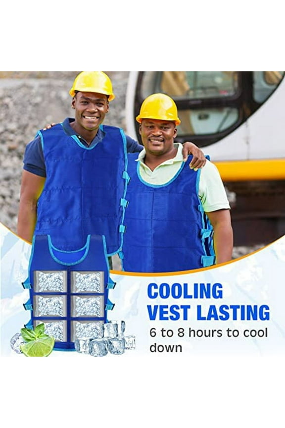 2 Pcs Cooling Vest With 48 Ice Pack Adjustable for Men Women Hot Weather Working Running Fishing Cycling